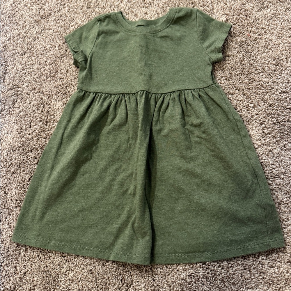 Old Navy Green Casual Short Sleeve Kids Dress